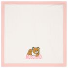 Pink & White Teddy Bear Logo Baby Blanket, 3, hi-res