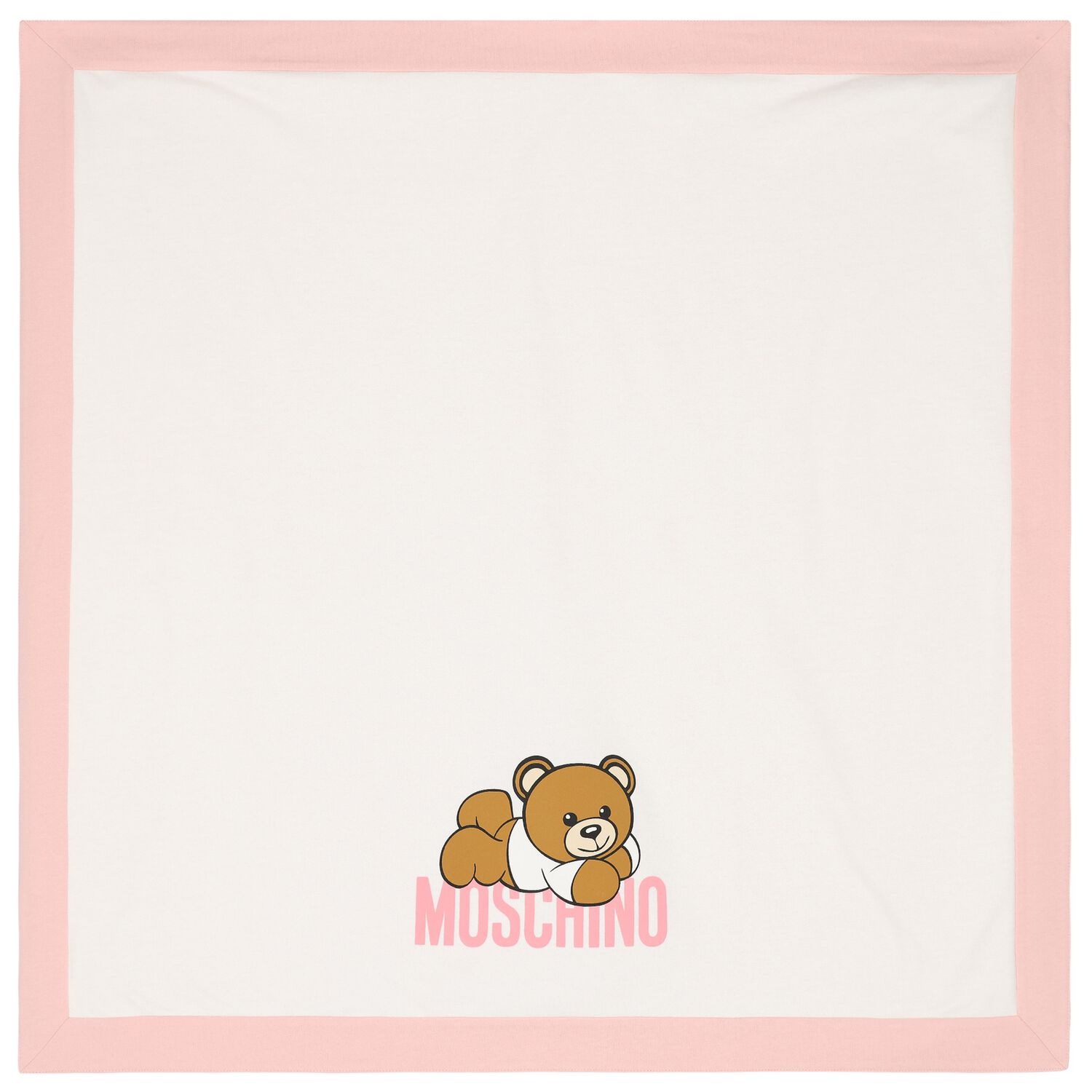 Pink & White Teddy Bear Logo Baby Blanket, 3, hi-res