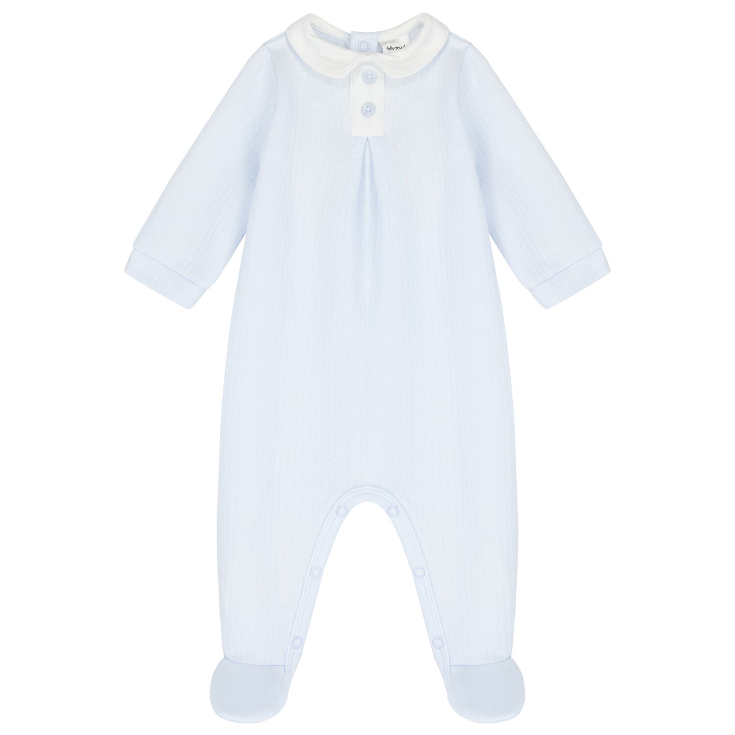 Baby Boys White & Blue Babygrow, 1, hi-res