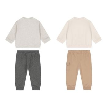 Baby Boys Ivory, Grey & Beige Tracksuits ( 2-Pack )