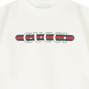 Ivory Cotton Logo Sweatshirt