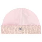 Baby Girls Pink & Gold Logo Babygrow Hat & Bib Gift Set, 1, hi-res