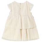 Younger Girls Ivory Pleated Tulle Dress, 2, hi-res