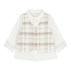 Baby Boys White & Beige Shorts Set, 1, hi-res