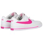 Girls White & Pink Court Legacy Trainers, 1, hi-res