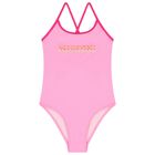 Girls Pink Logo Swimsuit, 1, hi-res
