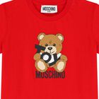 Younger Red Teddy Bear Logo T-Shirt, 3, hi-res