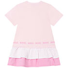 Baby Girls Pink Logo Dress, 1, hi-res