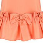 Girls Orange Bow Dress, 1, hi-res