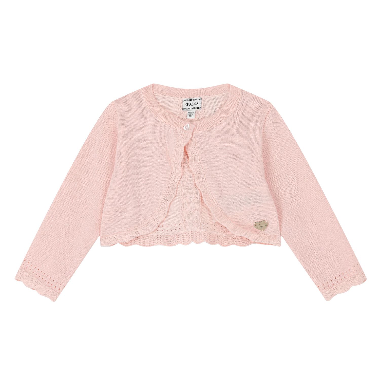 Younger Girls Pink Knitted Cardigan, 2, hi-res