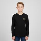 Boys Black Logo Long Sleeve Top, 1, hi-res