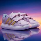 Girls Lilac Disney Elsa Logo Trainers, 1, hi-res