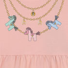 Younger Girls Pink Logo Dress, 1, hi-res