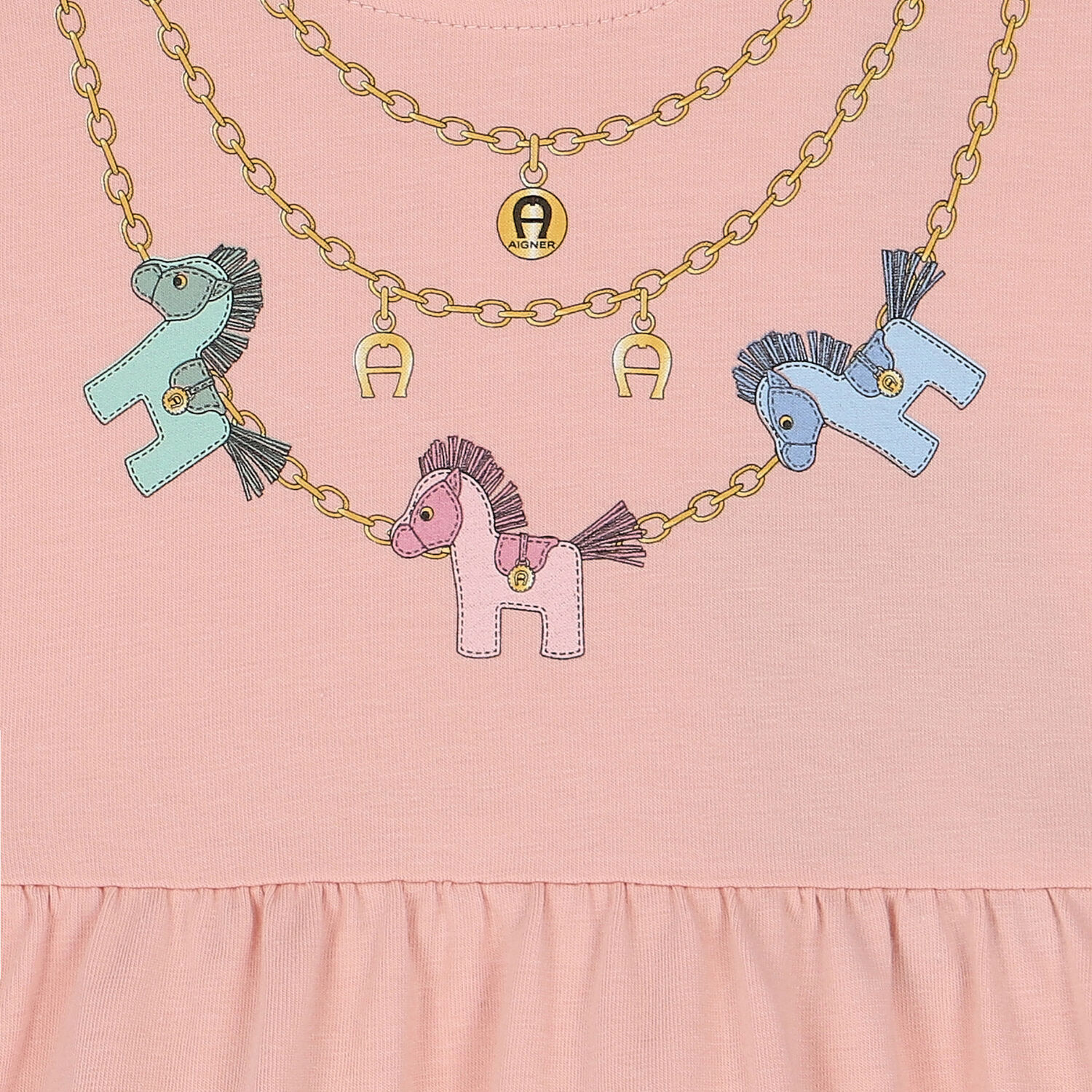 Younger Girls Pink Logo Dress, 1, hi-res