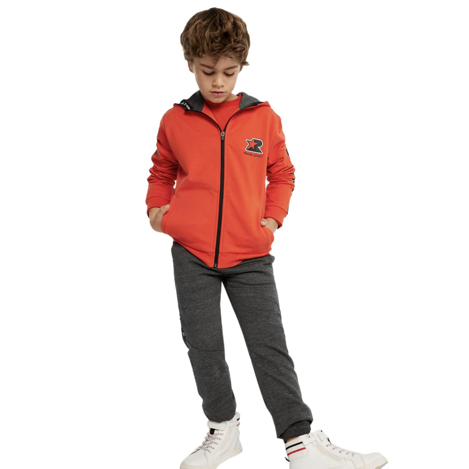 Boys Red & Grey Tracksuit, 1, hi-res image number null