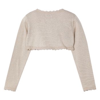 Girls Gold Bolero Knit Cardigan