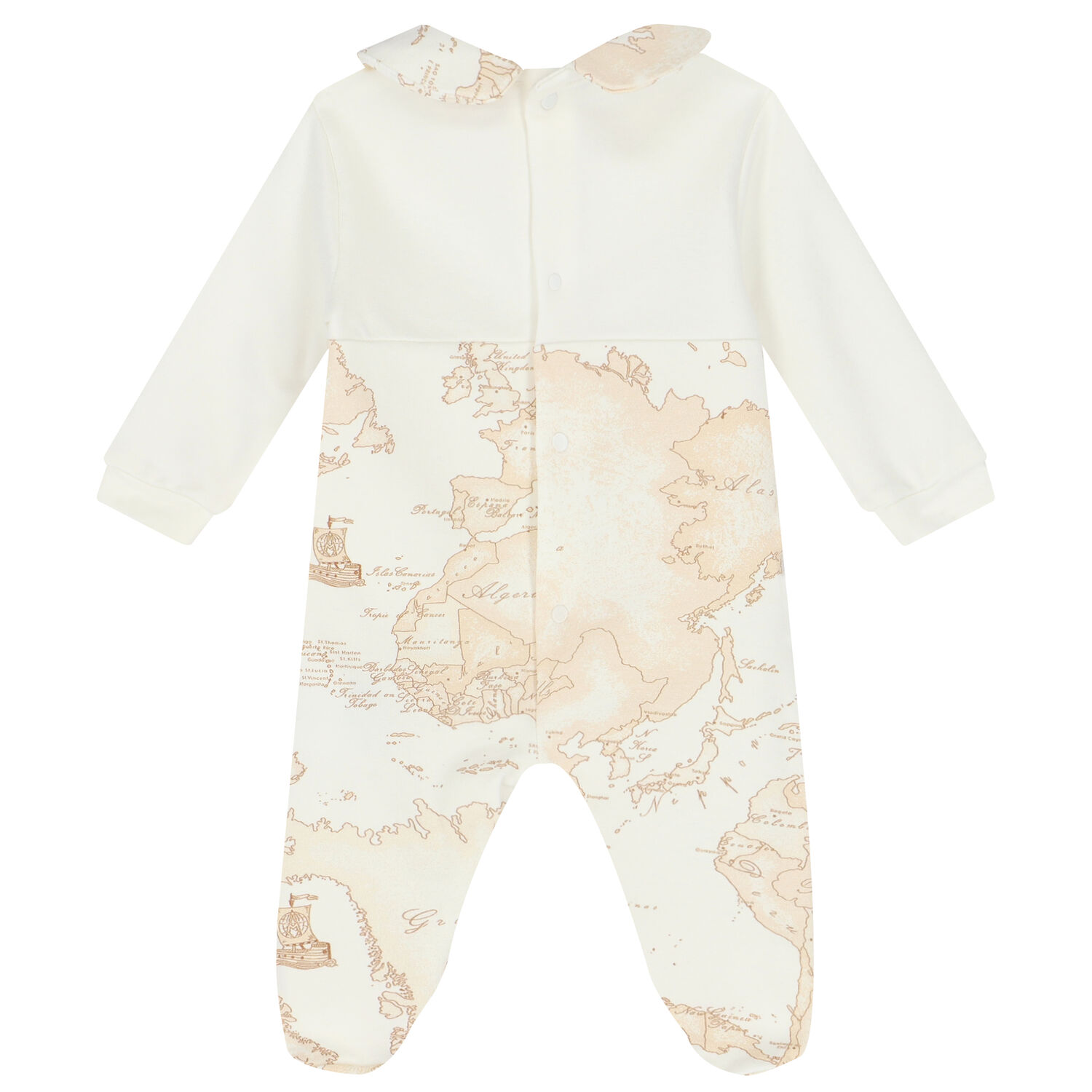 Ivory & Beige Geo Map Babygrow Set, 3, hi-res