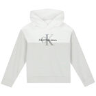 Boys White & Grey Logo Hooded Top, 1, hi-res