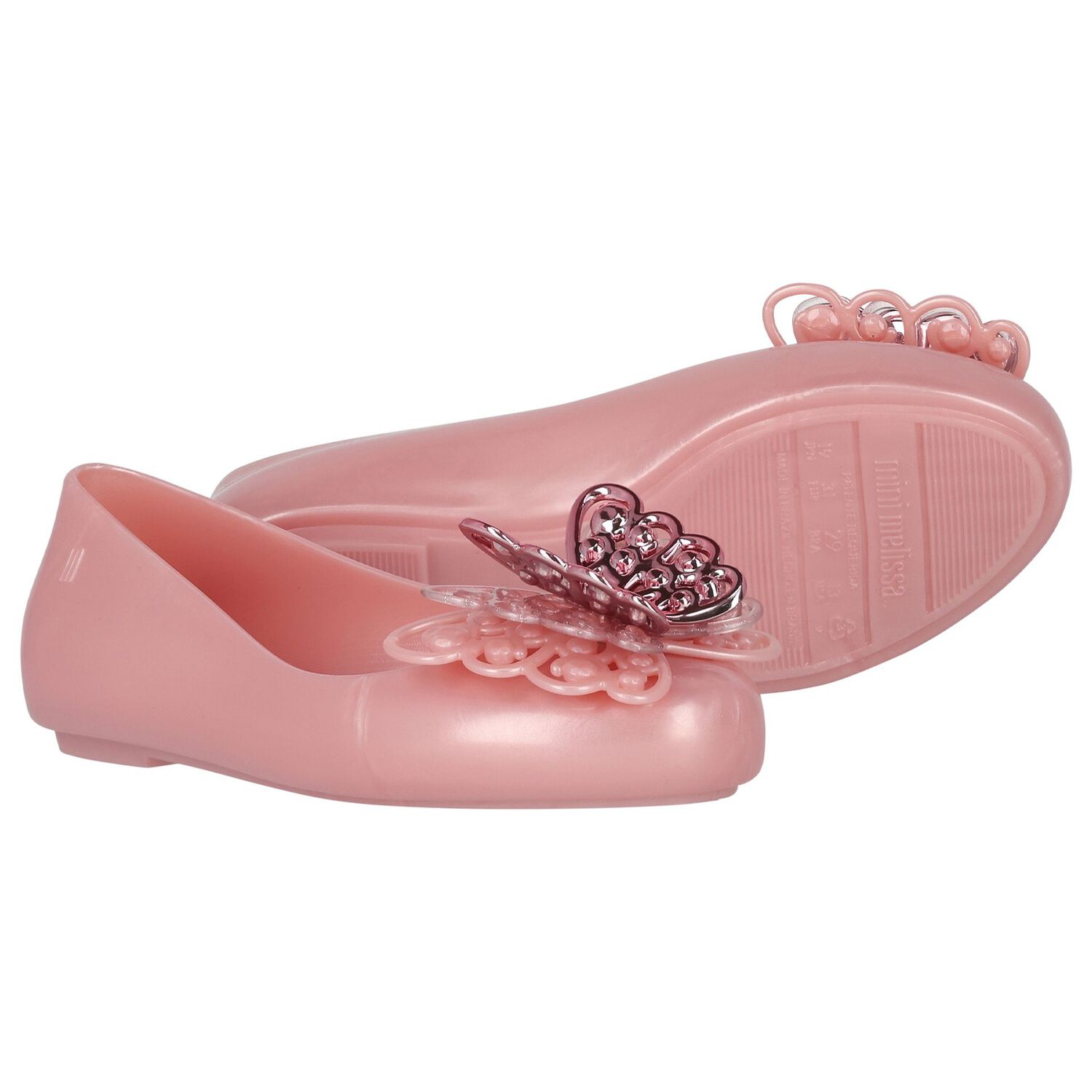 Girls Pink Butterfly Jelly Shoes, 1, hi-res image number null