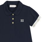 Girls Navy Blue Logo Dress, 1, hi-res
