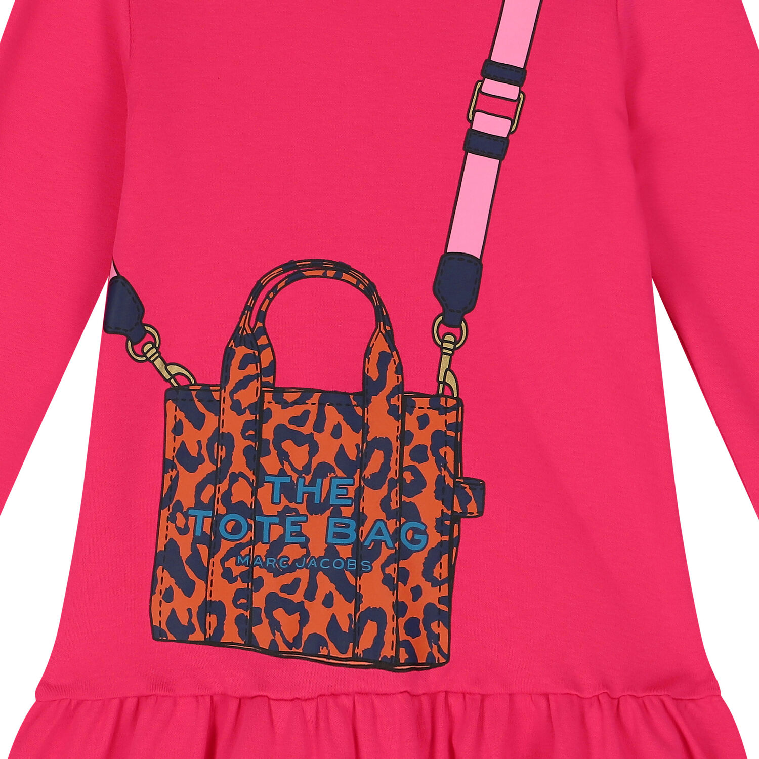 Girls Navy Blue Logo Bag Dress, 3, hi-res image number null