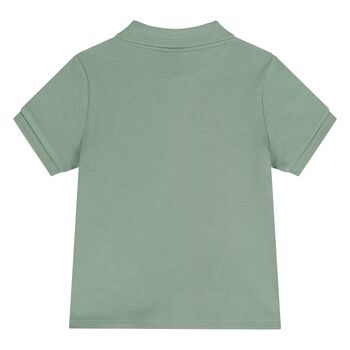Younger Boys Green Logo Polo Shirt