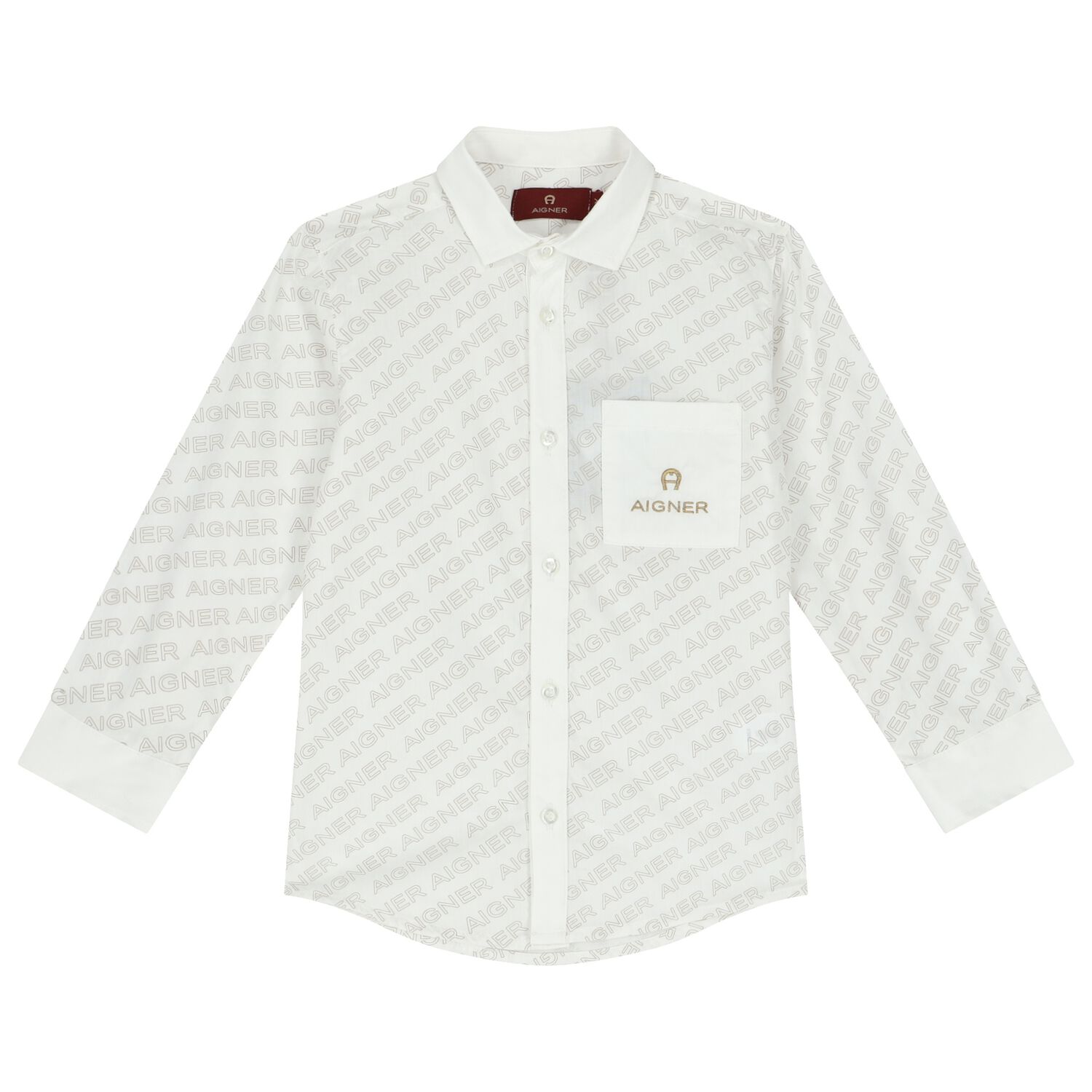 Boys White Logo Shirt, 1, hi-res image number null