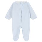 Baby Boys Blue Smocked Babygrow, 1, hi-res