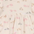 Baby Girls Pink & Beige Animals 3 Piece Trousers Set , 1, hi-res
