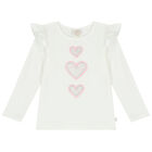 Girls Ivory & Pink Heart Skirt Set, 1, hi-res
