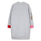 Girls Grey Embroidered Logo Sweatshirt Dress, 1, hi-res