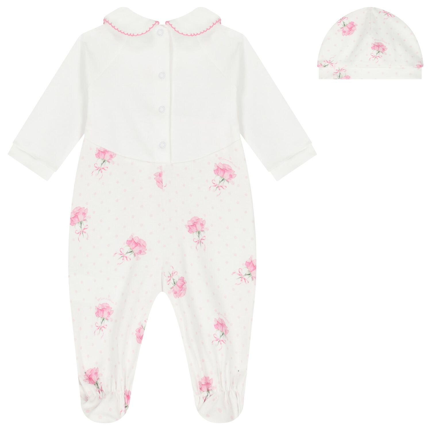 Baby Girls White Logo Rose Babygrow Gift Set, 1, hi-res
