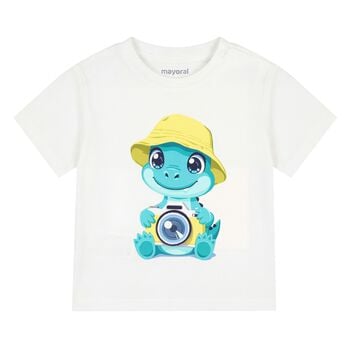 Younger Boys White Crocodile T-Shirt