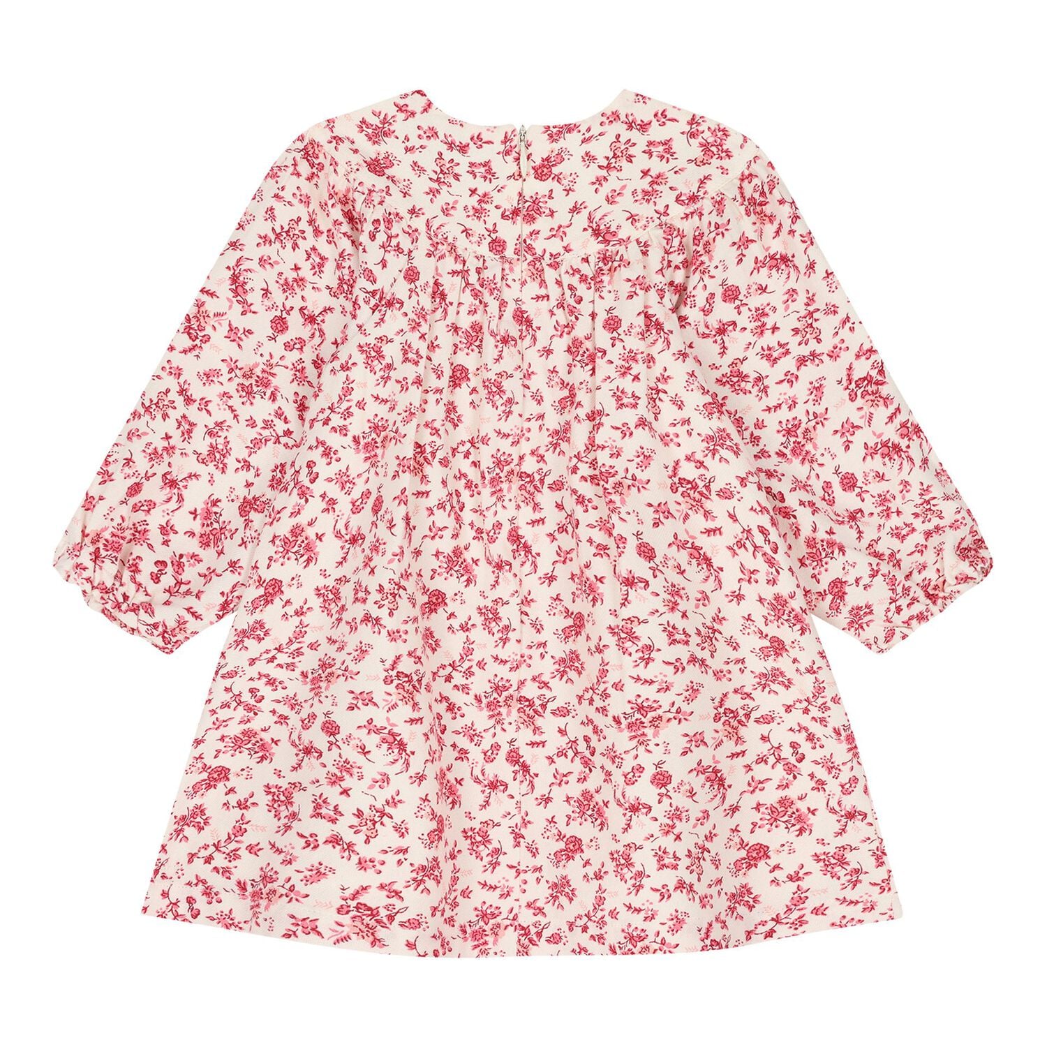 Baby Girls Ivory & Pink Floral Dress, 1, hi-res