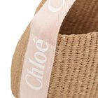 Girls Pink & Beige Straw Handbag, 1, hi-res