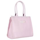 Girls Pink Straw Tote Bag, 3, hi-res