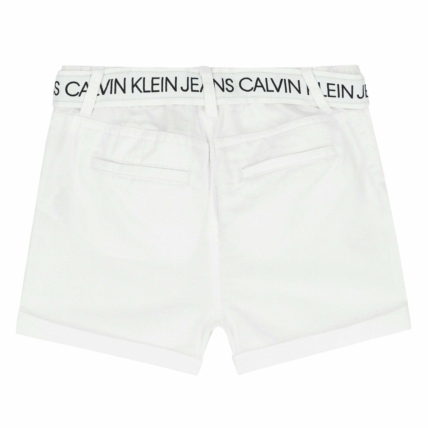 Girls White Logo Shorts, 1, hi-res