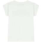 Girls Ivory Iridescent Logo T-Shirt, 1, hi-res