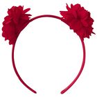 Girls Red Flower Headband, 3, hi-res