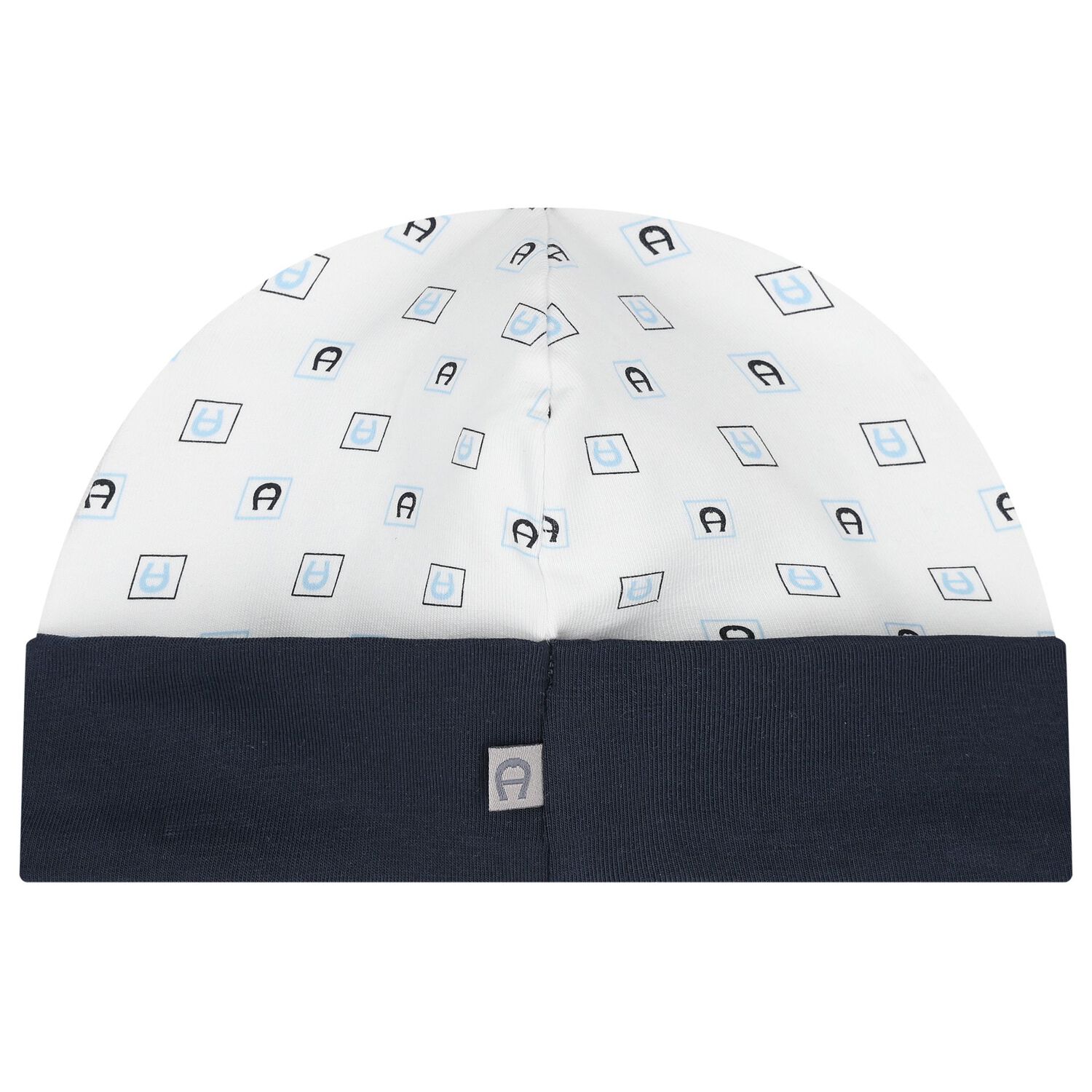 Baby Boys White & Navy Blue Hat, 2, hi-res image number null