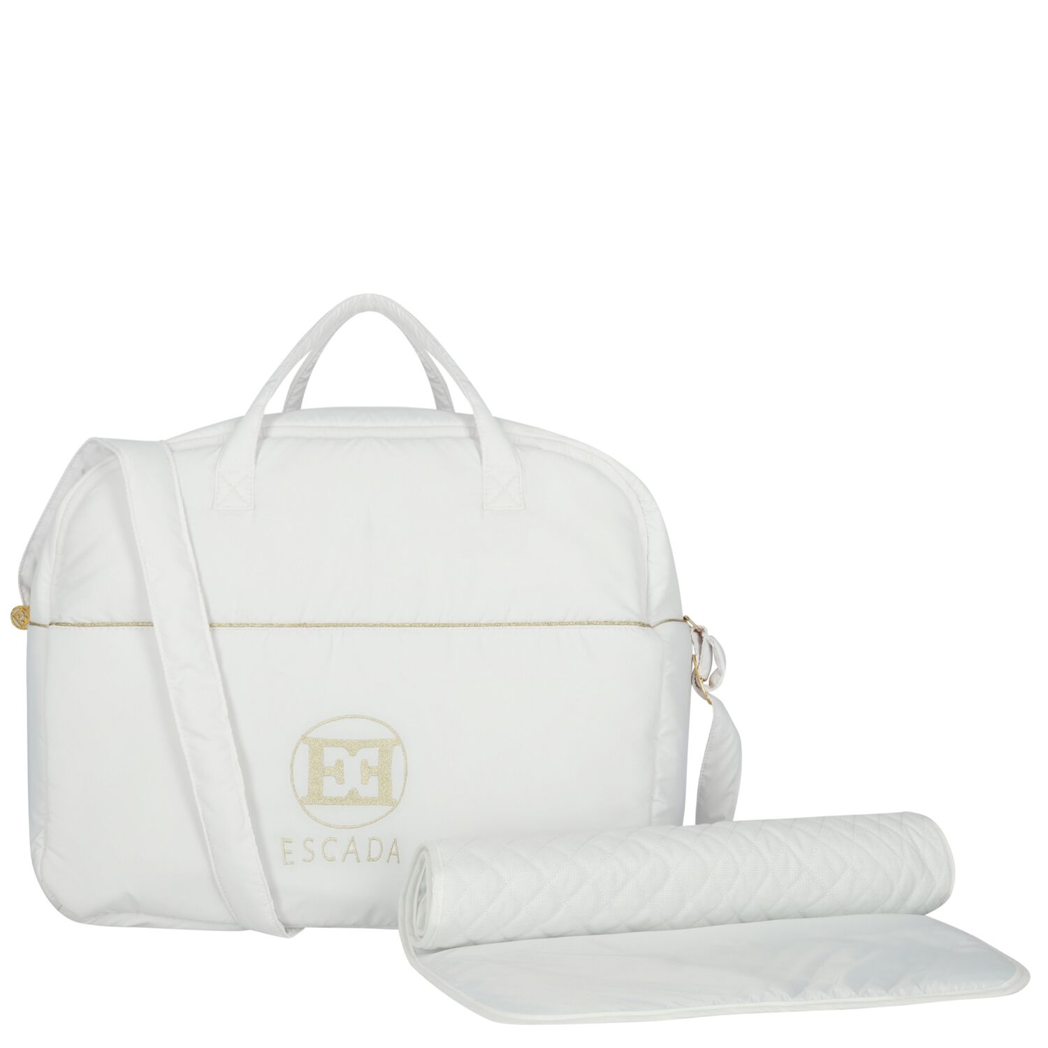 Baby Girls White Logo Changing Bag, 1, hi-res