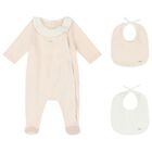 Baby Girls Pink Babygrow & Bib Gift Set, 1, hi-res