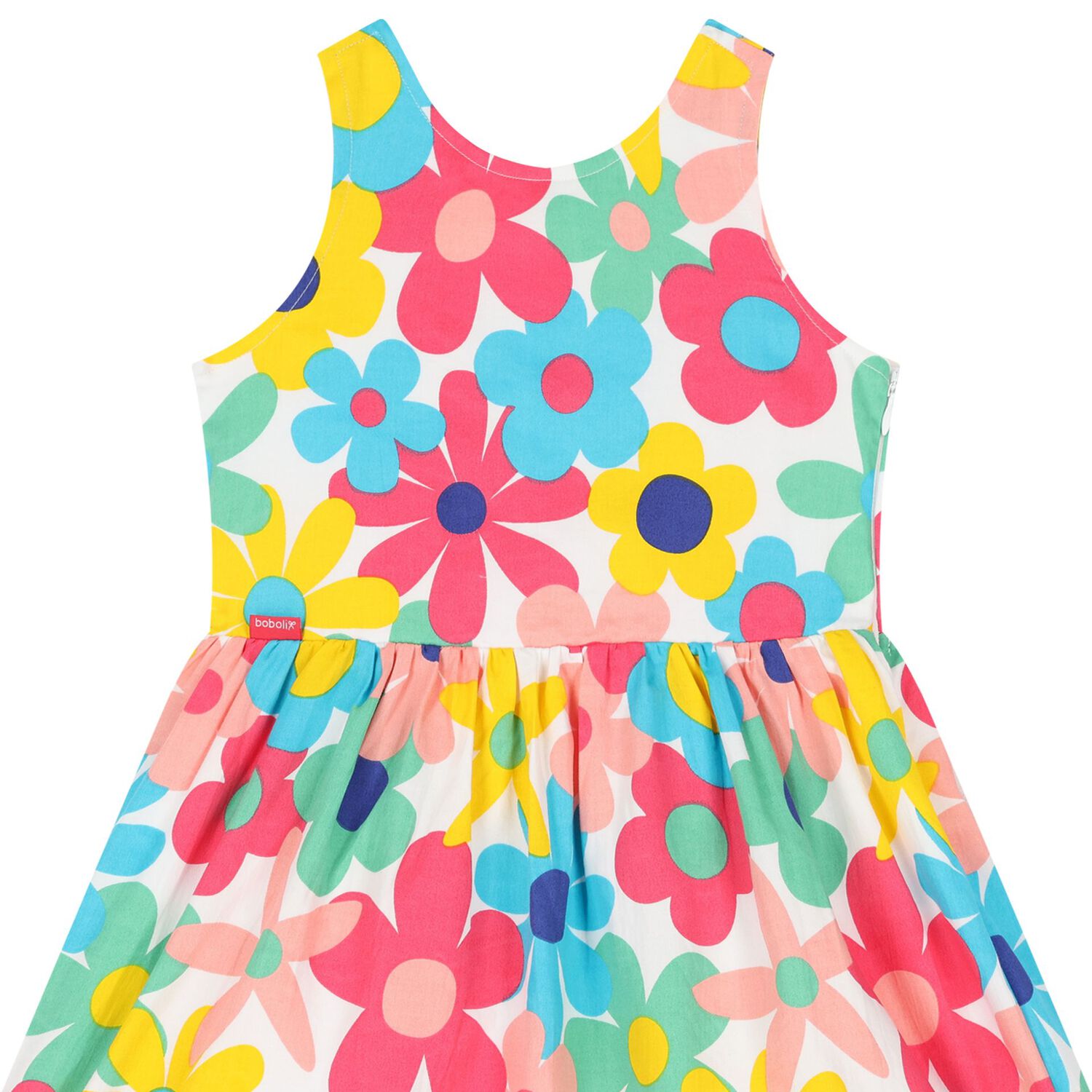 Girls White Floral Dress, 1, hi-res