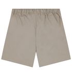 Boys Beige Logo Shorts, 1, hi-res