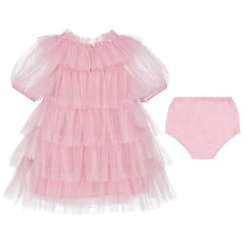 Baby Girls Pink Embellished Tulle Dress