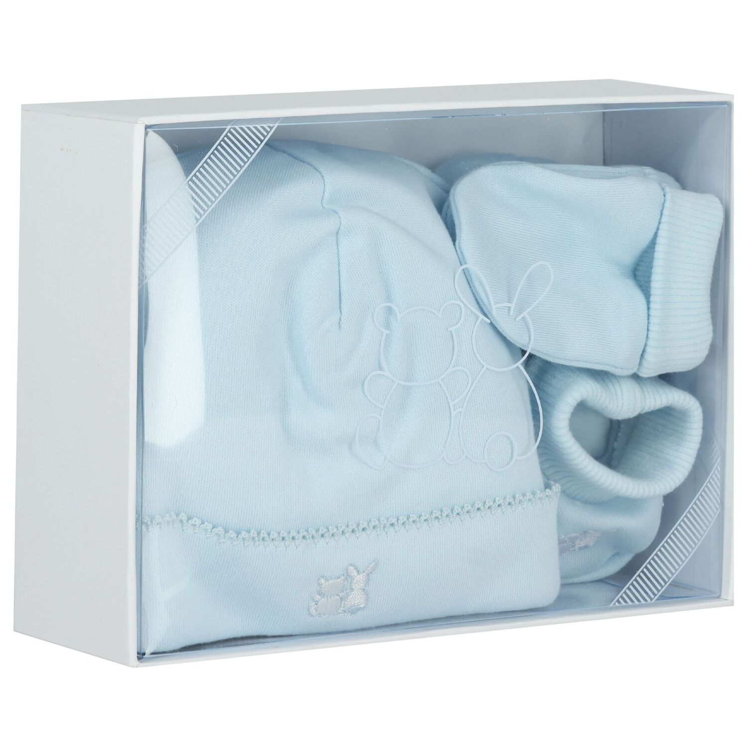 Baby Boys Blue Hat & Booties Gift Set, 2, hi-res image number null