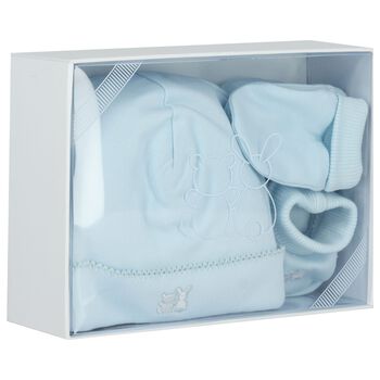 Baby Boys Blue Hat & Booties Gift Set