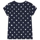 Girls Navy Blue Logo T-Shirt, 2, hi-res