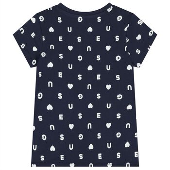 Girls Navy Blue Logo T-Shirt
