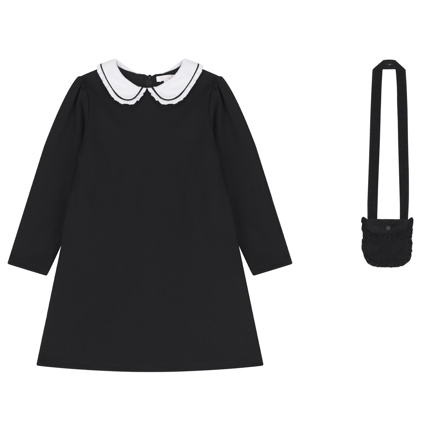 Girls Black Dress Set, 2, hi-res